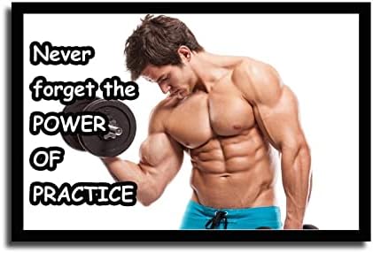 LIRONG Never Forget Practice Motivational Inspirational Posters Home Decor Wall Art Print for Gym Motivational Quotes Poster Printing 16x24inch(40x60cm)