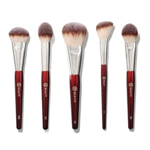 BK Beauty Core Line Extension Face Set (5PC) - Professional Makeup Brush Set for Liquid, Cream & Powder