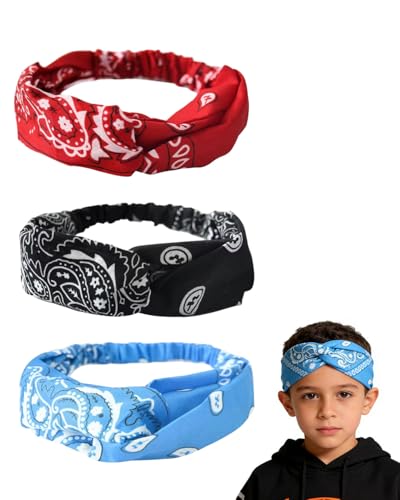 WINXMIN 3 Pezzi Fasce Sportive per Bambini,Fascia Elastica per Capelli