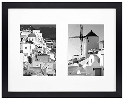 Golden State Art, 11x14 Black Photo Wood Collage Frame with Real Glass