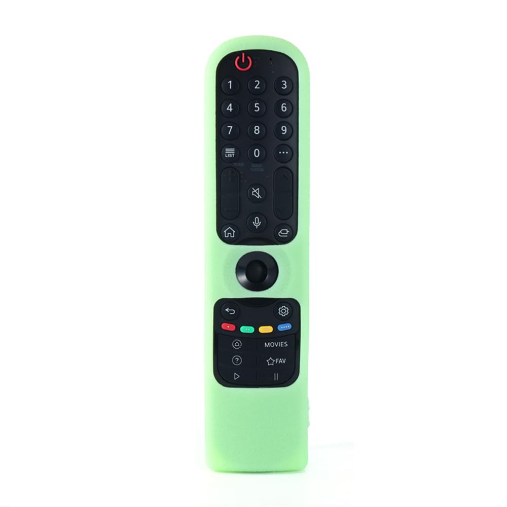 Silicone Remote Protective Case Compatible with LG MR24GA MR23GA MR22GA MR22GN MR21GA MR21GC OLED QNED Smart TV,Remote Cover for LG Smart TV 2021-2024 Magic Remote Control (Glow Green)