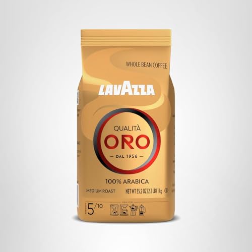 Lavazza Qualit&Atilde; Oro Whole Bean Blend, Medium Roast, 2.2 Pound (Pack of 1) ,100% Arabica, Central America & African highland origins, Fruity & Aromatic