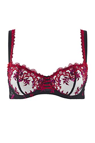 Aubade Women's Romance d'EtΓΒ© Half-Cup Floral Embroidery Bra Balconette, PIVOINE, 36B Aubade Women's Romance d'EtΓΒ© Half-Cup Floral Embroidery Bra Balconette, PIVOINE, 36B