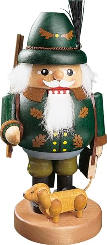 Richard Glaesser Nussknacker Förster mit Dackel aus Seiffen im Erzgebirge, #12689