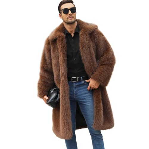 Abrigos de invierno para hombre, abrigo de piel sintética para hombre, abrigo largo de visón sintético, abrigo grueso y esponjoso para hombre, abrigos largos de piel sintética para hombre, parkas de