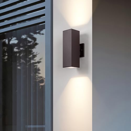 mirrea Modern Outdoor Porch Light Patio Light in 2 Lights with Aluminum Rectangular Tube and Tempered Glass Cover Waterproof Wall Sconce 2 Pack Oil Rubbed Bronze by mirrea - Used condition - Image 5