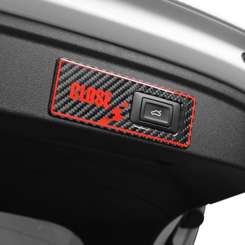 BETTERHUMZ Carbon Fiber Car Rear Trunk Switch Sticker Compatible with Audi A3 8Y S3 RS3 Sportback 2021-2025 Liftgate Close Button Cover Interior Trim Tuning Accessories (Black)