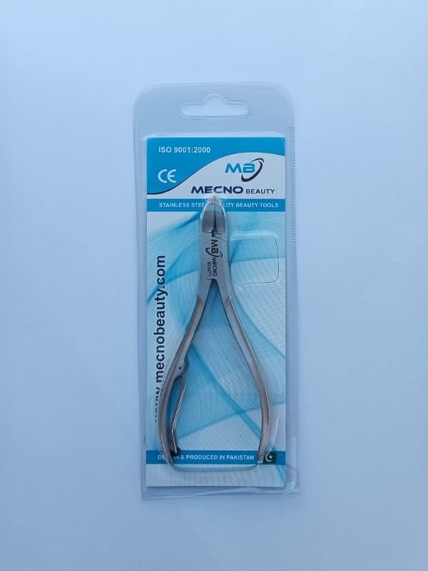 Mecno Beauty Profesyonel Paslanmaz Çelik Tırnak Makası, Tek Yaylı, 0.25 inç Keskin Kenar, Metalik Gri, MB-TIM-003
