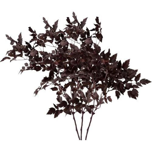 CAKEEYUM 3 tiges artificielles de cimicifuga (45 cm) en Soie avec Feuilles d'automne, Branches artificielles pour Vase, cheminée, Centre de Table, Maison Campagne, Jardin, Mariage