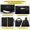 LONALIA 55L Grand Sac de Sport Homme - Sac de Fitness Homme, Sac de Voyage pour Gym, Weekend - Noir #2