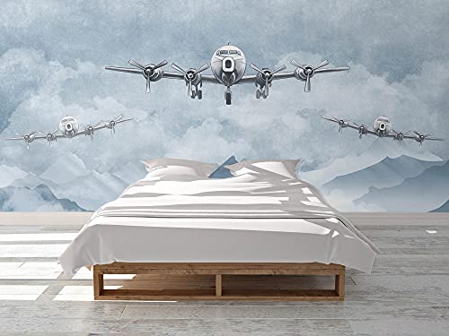 Oedim Papel Pintado para Pared Aviones, Mural, Papel Pintado, Decoración comedores, Salones, Habitaciones