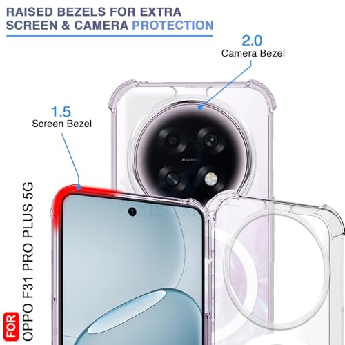 Image of AESTMO Clear Back Cover for Oppo F31 Pro Plus 5G | 360 Protection | Transparent Back Cover for Oppo F31 Pro Plus 5G (PC + TPU, Compatible with MagSafe Accessories, Transparent Bumper)