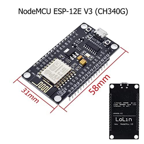 Auto-Robotic ESP8266 Node Mcu CH340 V3 Internet WiFi Development Board Open Source Serial Wireless Module Works Great for Arduino IDE/Micropython
