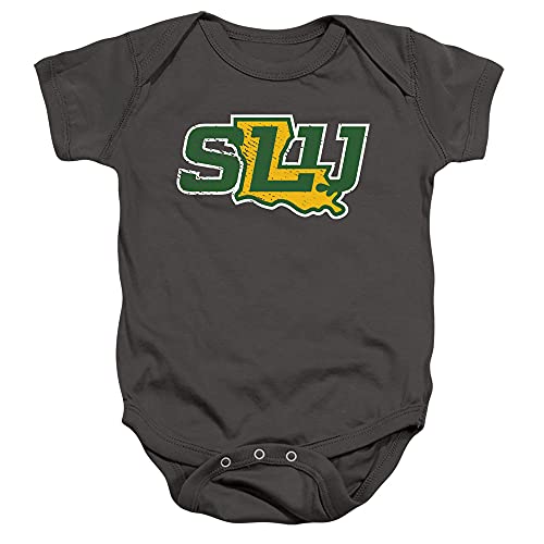 Southeastern Louisiana University Official State Shape Unisex Infant Snap Suit for Baby,Charcoal, 18 Months