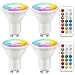 GU10 LED Light Bulb 40 Watt Equivalent Color Changing 12 Colors 5W Dimmable Warm White 2700K RGB LED Light Bulbs with Remote Control (Pack of 4)