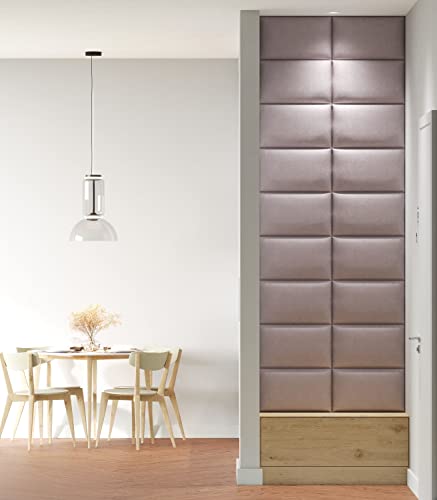 Wandpaneel fluweel met 50 mm vulling - 3D rechthoekig wandkussen - wanddecoratie - decoratie modern | 50 x 30 (Lichtroze RV62) - Afbeelding 4