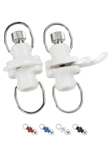 BLUEWING 2pcs Zirconia Outrigger and Flat Line Release Clip UV Resistance Trolling Fishing Release Clips with with 0-40 lbs Adjustable Tension, White