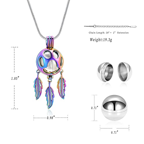 Minicremation Pet Cremation Jewelry for Ashes Paw Print Urn Necklace for Dogs Ashes Dream Catcher Hollow Ball Keepsake Pendant Necklace - Image 2