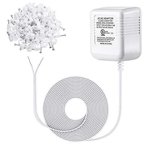 16-24Volt Transformer, C Wire Power Adapter Compatible With Arlo Video Doorbell, Certified 20Vac 500Ma Transformer With 16.4 Ft Cable Supply Power Compatible With Arlo Hd Audio Chime #TOP6