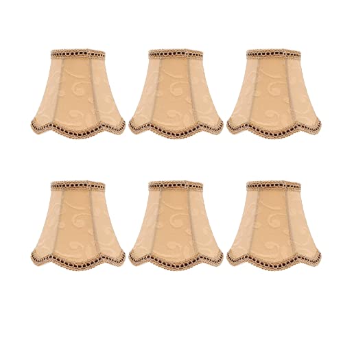 6 lámparas de mesa, pantalla de tela con clip de tela sobre pantallas para lámpara de pie