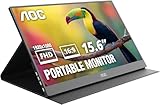 AOC 16T20 Portable Monitor 15.6" FHD 1080p IPS Display, USB-C, Mini HDMI, Built-in Speakers, Travel Monitor with Smart Cover, Compatible with Laptops, MacBook, Gaming Console Ready