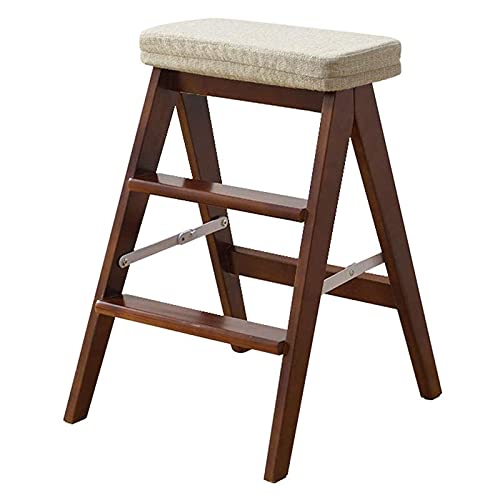 Taburete de 3 peldaños plegable portátil de madera para cocina moderna 2