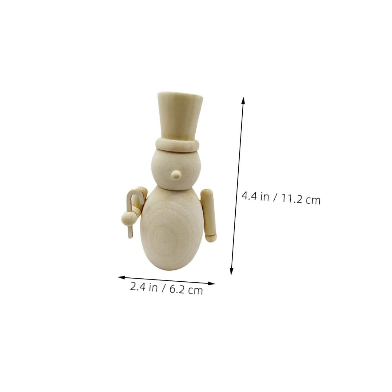 3 Piezas Figuras de Madera sin Pintar para DIY Muñecos de Madera con Forma de Persona Cascanueces para Pintar Decoración Navideña para Manualidades y Actividades Familiares