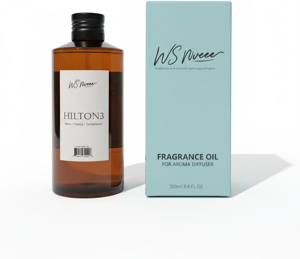 Hotel Lobby Diffuser Oil Refill 200ml (6.76oz), Natural Pure Essential Oil, Hilton Inspired Scent, Melon Freesia Sandalwood Blend for Waterless & Ultrasonic Diffusers, Home Fragrance