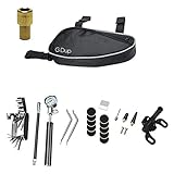 GIDUP Fahrrad Reparatur Set - Fahrrad Werkzeug Set mit Fahrrad Flickzeug - 16 in 1 Fahrrad Multitool - robuste Fahrrad Satteltasche mit hochwertiger Luftpumpe aus Aluminium im Fahrrad-Werkzeug Set