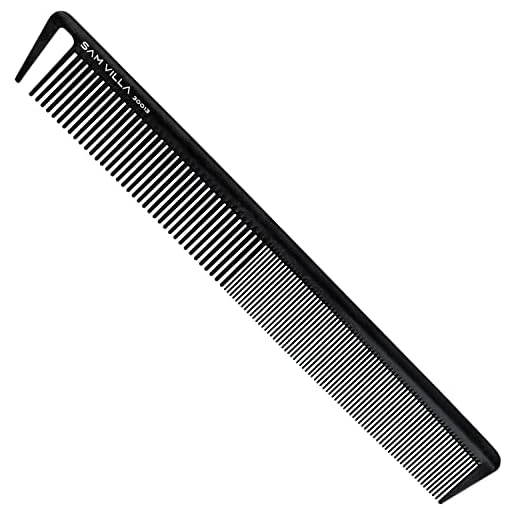 Sam Villa Signature Series Professional Long Cutting & Hair Parting Comb, Heat-resistant Silicone Material and Deamless Design Comb Glides Through Hair Effortlessly