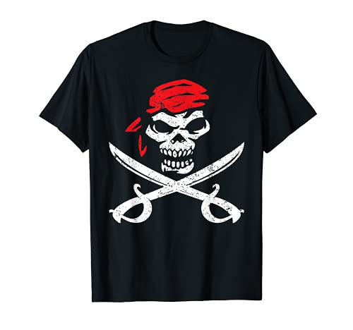 Pirate Shirt With Crossbones & Eye Patch Skull Graphic T-Shirt