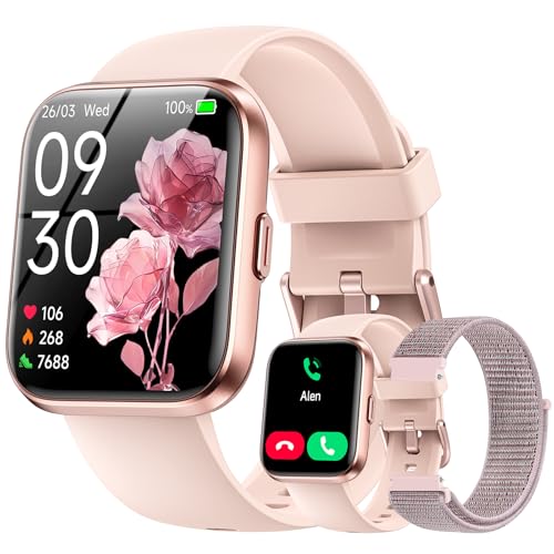 Smart Watches for Women, 1.85″ HD Alexa Smart Watch for Android Phones & iPhones with Calls/Messages/Reminders, 3ATM 120+ Sport Modes Fitness Tracker Watch for Women with Heart Rate/Sleep/SpO2 Monitor