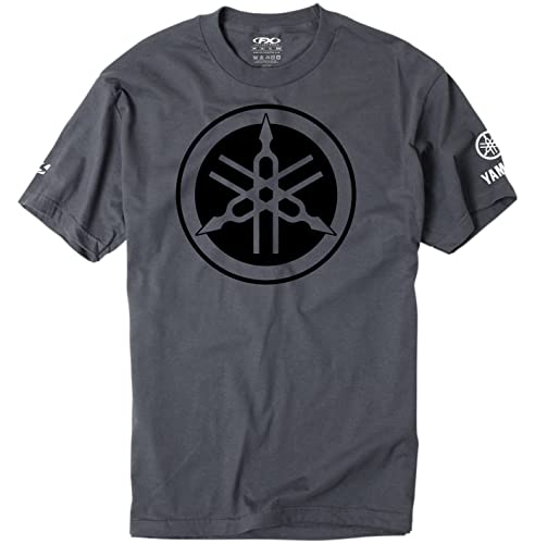 Image of Factory Effex 16-88294 'Yamaha' Tuning Fork T-Shirt (Charcoal, X-Large)
