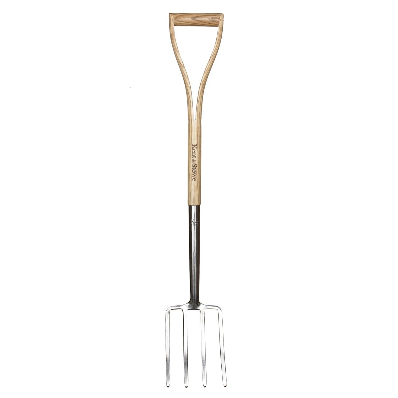 Kent & Stowe Forchetta da giardino per bambini – Forca da giardino leggera in acciaio inossidabile con manico in frassino, lunghezza: 71 cm