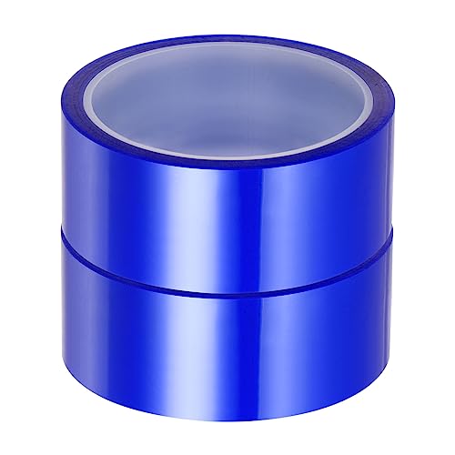 Image of HARFINGTON 2 Rolls Heat Tape High Temperature Heat Resistant Tape 40mmx33m(108ft) Sublimation Thermal Heat Transfer Tape for Sublimation Press No Residue, Blue
