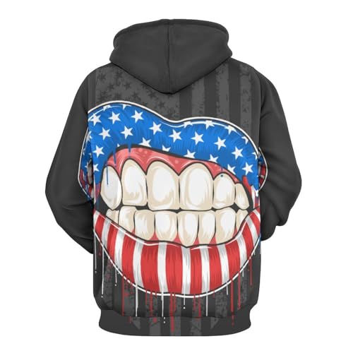 Sweats à capuche lèvre Amérique UMENG pull unisexe S - 3
