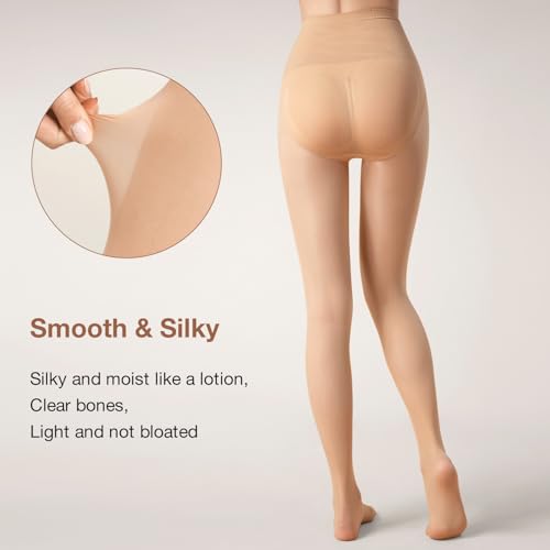 Semi-opaque Tights, 100/680/1200D Soft Dacron Regular Women's Sheer Tights Multicolour Pantyhose,1 Pair Pack4