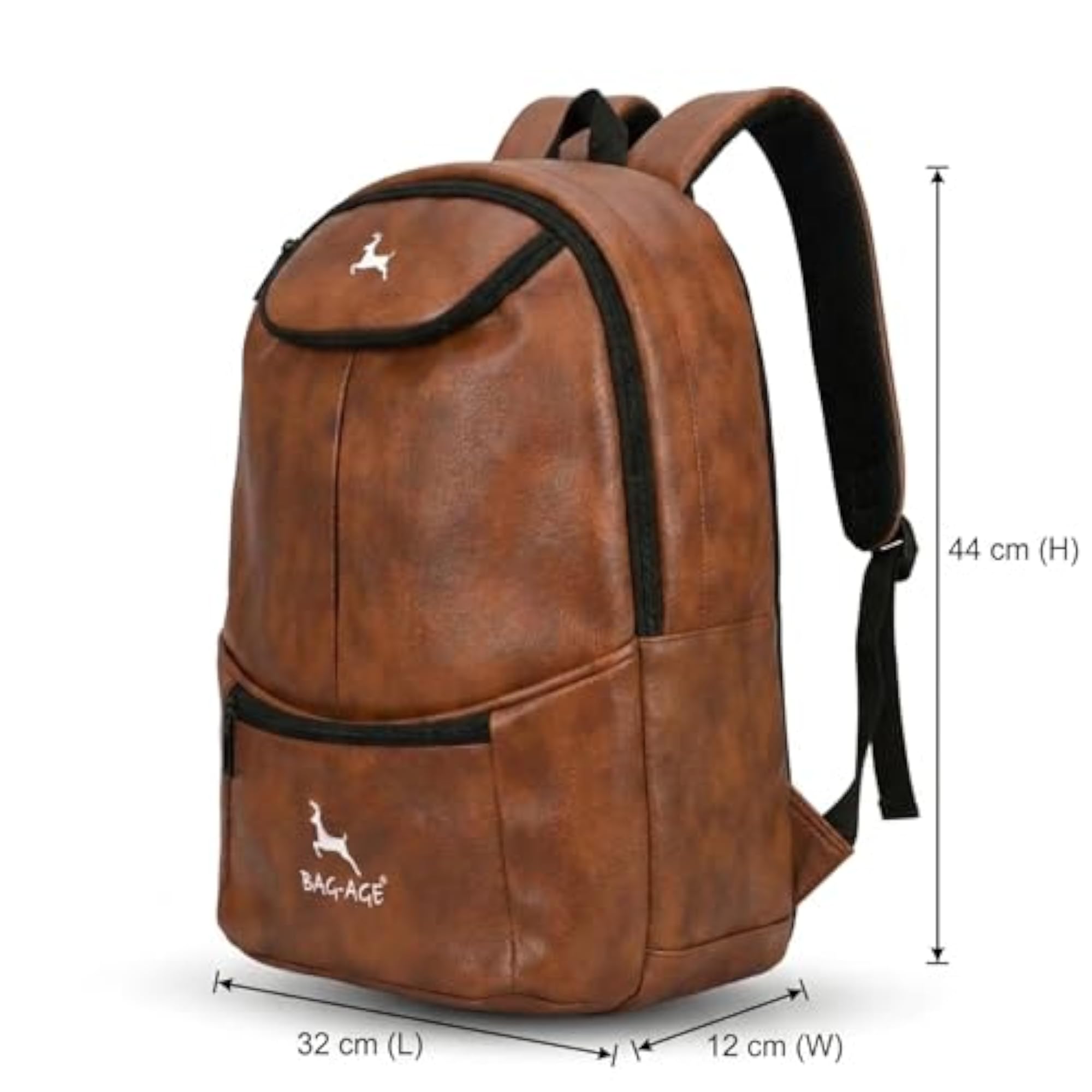 Faux Leather Anti-Theft Laptop Backpack for Men & Women