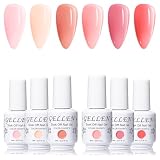 Gellen ジェルネイル ピンク カラージェル 6色セット 8ml ナチュラルヌード ベージュピンク 日常ネイル UV・LED対応 ソークオフ