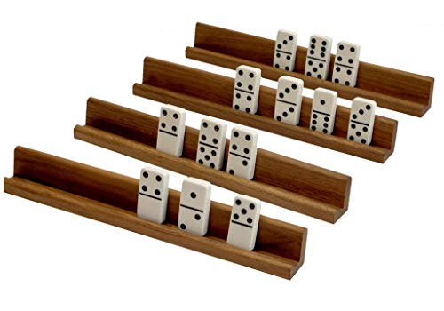 Set de 4 racks para dominó en nogal americano miniatura 6