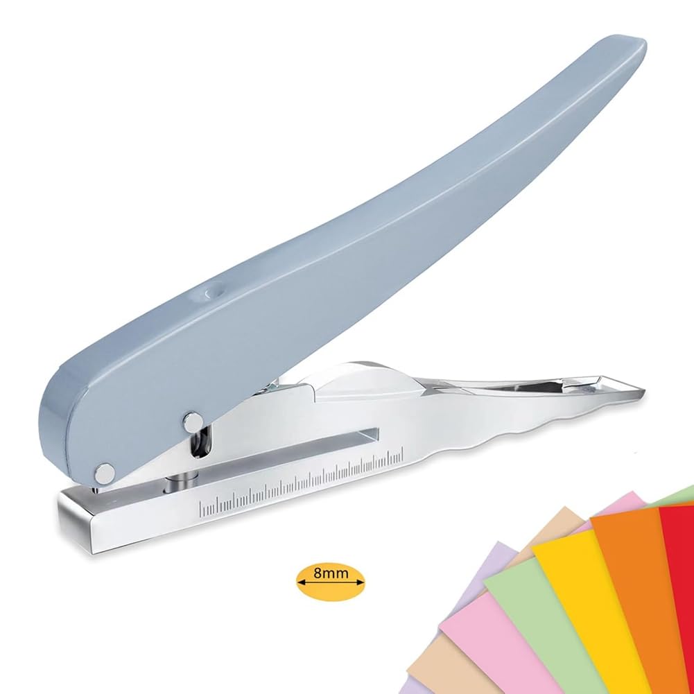 Lamsimoy Single Hole Punch, Heavy Duty Hole Puncher Single, Paper Punch Portable Hand Held Long Reach Hole Punch 8mm - Image 2