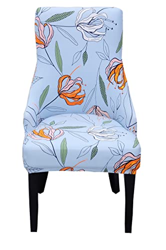 Crfatop Stretch Armless Wingback Chair Cover Printed Sloping Armchair Cover Reusable Wingback Side Chair Slipcovers Accent Chair Covers For Dining Room Banquet Home Decor,07 #TOP1