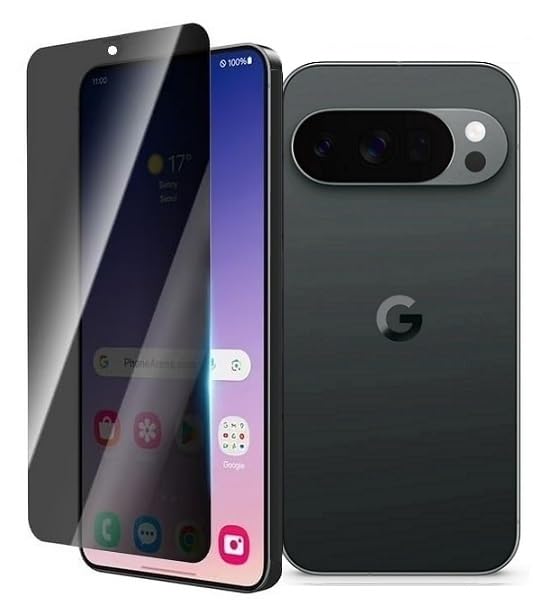 Image of Privacy Screen Protector 9H Tempered Glass For Google Pixel 10 5G / Pixel 10 Pro 5G, Edge-to-Edge Full Coverage, HD Clarity, Anti-Fingerprint, Bubble-Free, Ultra-Thin, Case-Friendly Screen Guard /Black