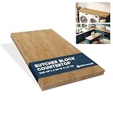 AllForWood 48''L x 30''W x 1.5''Th Hevea Light Brown Premium Solid Wood Butcher Block Countertop, Butcher Block Table Top for DIY Washer Dryer/Island/Kitchen Countertop (Finished)