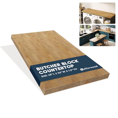 AllForWood 48''L x 30''W x 1.5''Th Hevea Light Brown Premium