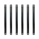 GeilSpace 6 Pack 1/2' × 12' Heavy Duty Pre-Cut Grey Metal Pipe, Industrial Steel Fits Standard Half Inch Threaded Pipes and Fittings - Vintage DIY Industrial Shelving (1/2' × 12', Grey)