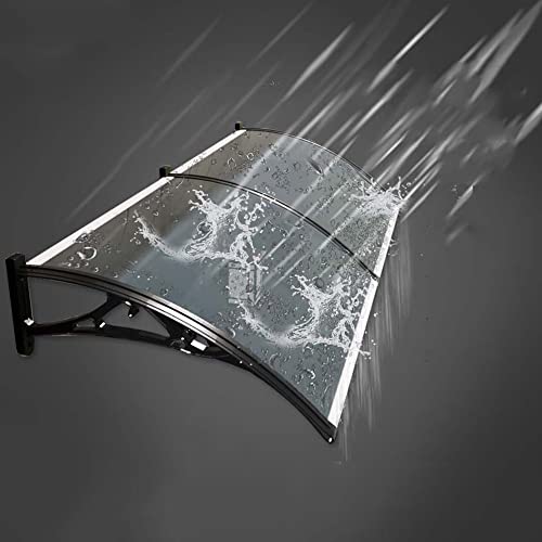 Webup Pc Window Door Awnings Canopy Sunshade For Door Metal Awnings For Outdoor Roofing, Entry Exterior Cover Waterproof Sheet For Rain/Snow, Black Bracket (Size : 60X120Cm/24X48In) #TOP18