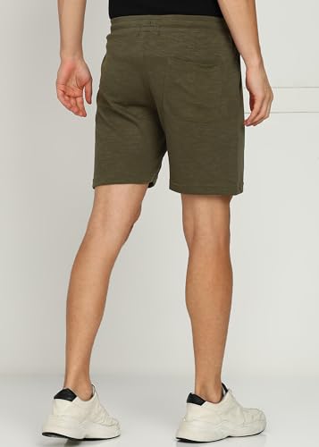 Image of Alan Jones Clothing Men's Easy Stretchable Shorts | Cotton Blend Slub Fabric | Elastic Waist with Adjustable Drawstring | Soft Touch Casual Shorts with Side Pockets