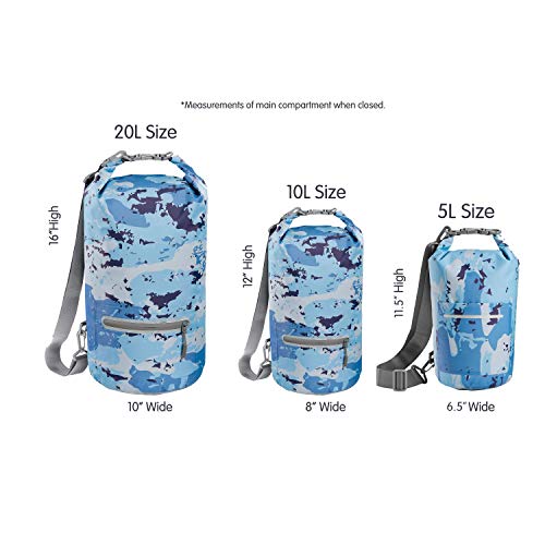 Skog Å Kust DrySak - Roll Top Waterproof Bag for Travel & Outdoors - 5L Blue Camo