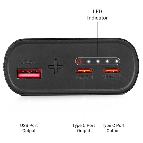 Image of ZEBRONICS 20000 mAh Power Bank, 35W Fast Charging PD3.0, Output (2 Type C & 1 USB), for iPhone, Android, Tablets & Other Devices, Slim Metal Body, Flight Friendly, Type C Cable (EnergiPOD 20R1, Grey)